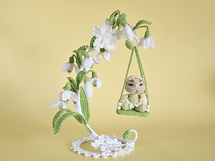 Häkelanleitung Blumenkind Elva Schneeglöckchen mit Schaukel