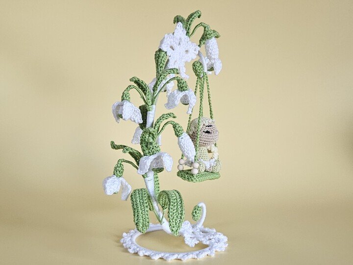 Häkelanleitung Blumenkind Elva Schneeglöckchen mit Schaukel
