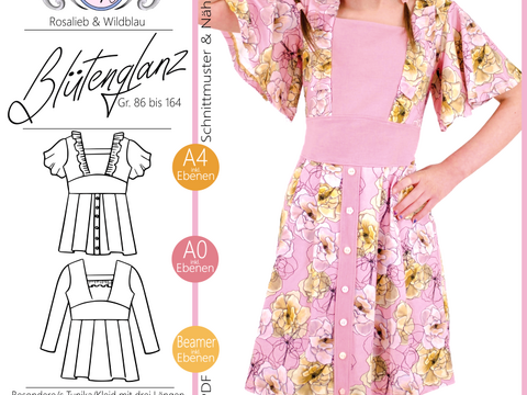 E-Book Schnittmuster Blütenglanz Tunika/Kleid Gr. 86 bis 164