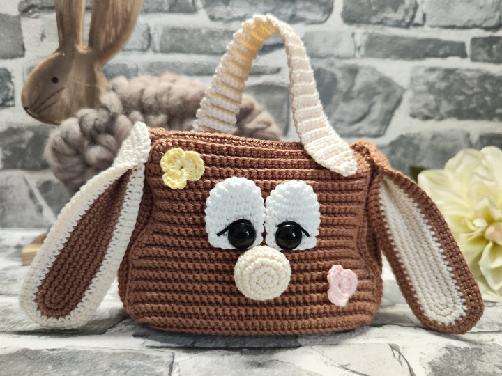 Häkelanleitung Geschenktäschchen "Häschen"(Oster/Geburtstagswünsche)