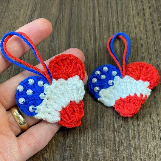 USA Heart Charm Crochet Pattern PDF