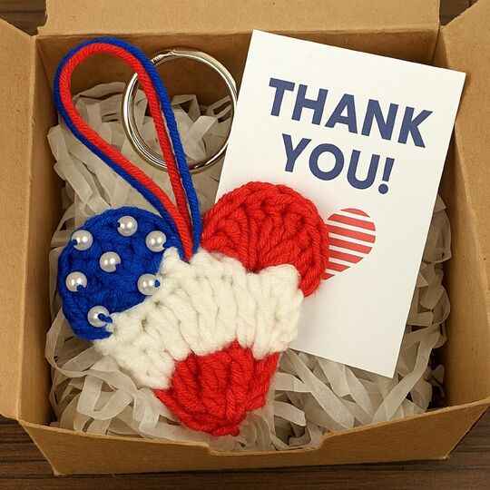 USA Heart Charm Crochet Pattern PDF