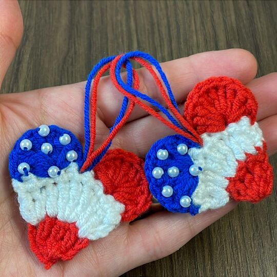 USA Heart Charm Crochet Pattern PDF