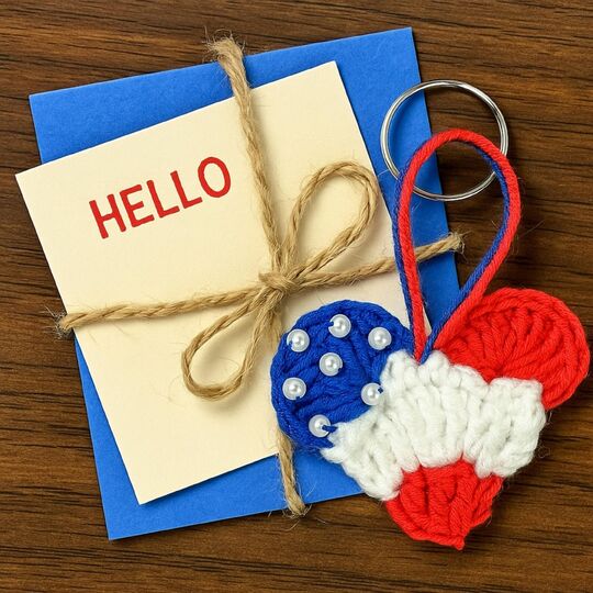 USA Heart Charm Crochet Pattern PDF