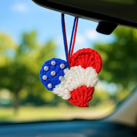 USA Heart Charm Crochet Pattern PDF