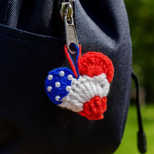USA Heart Charm Crochet Pattern PDF