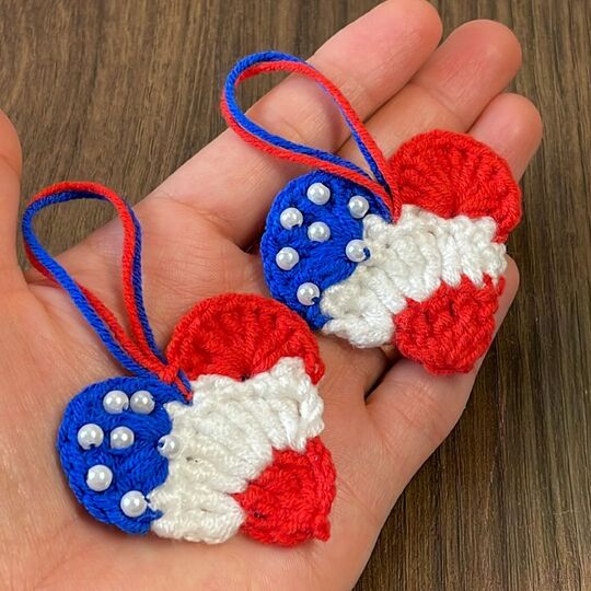 USA Heart Charm Crochet Pattern PDF
