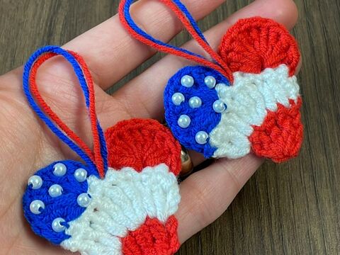 USA Heart Charm Crochet Pattern PDF