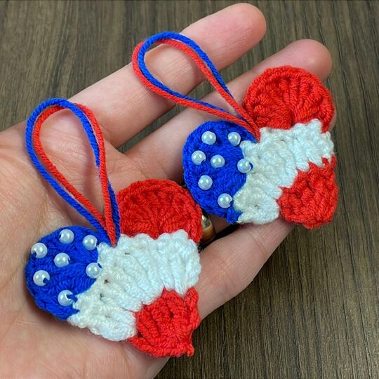 USA Heart Charm Crochet Pattern PDF