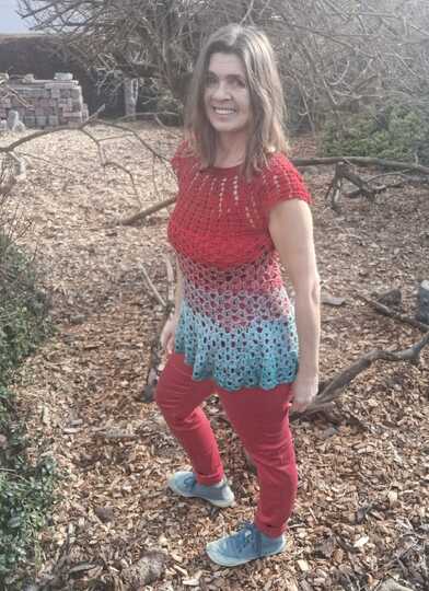 Tunka/Shirt/Kleid Mohnblume, Häkelanleitung