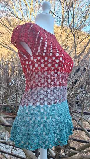 Tunka/Shirt/Kleid Mohnblume, Häkelanleitung