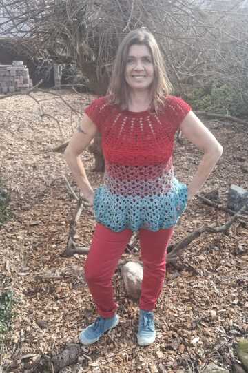 Tunka/Shirt/Kleid Mohnblume, Häkelanleitung