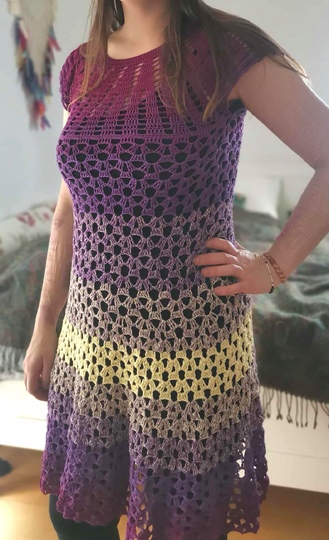 Tunka/Shirt/Kleid Mohnblume, Häkelanleitung