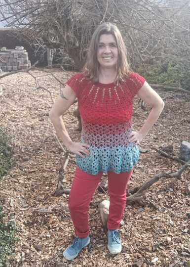 Tunka/Shirt/Kleid Mohnblume, Häkelanleitung