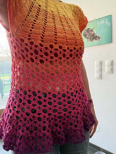 Tunka/Shirt/Kleid Mohnblume, Häkelanleitung