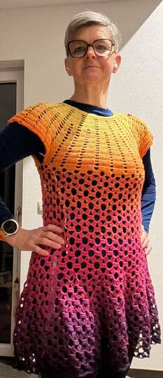 Tunka/Shirt/Kleid Mohnblume, Häkelanleitung