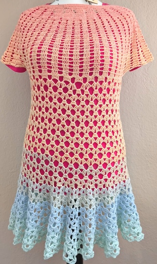 Tunka/Shirt/Kleid Mohnblume, Häkelanleitung