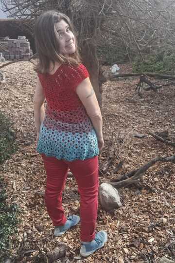 Tunka/Shirt/Kleid Mohnblume, Häkelanleitung