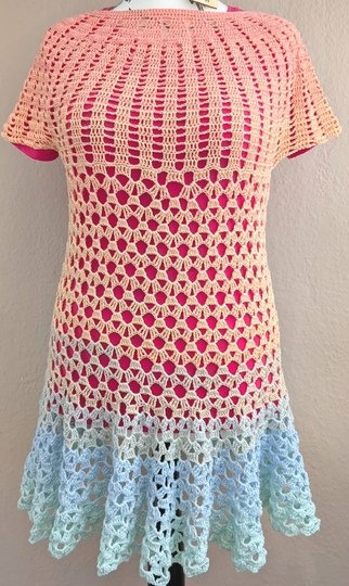 Tunka/Shirt/Kleid Mohnblume, Häkelanleitung