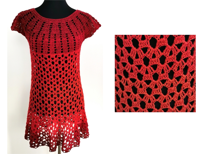 Tunka/Shirt/Kleid Mohnblume, Häkelanleitung