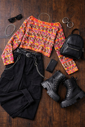 Häkelanleitung | Cooler Raglan-Pullover "NEON NIGHTS" |  9 Größen