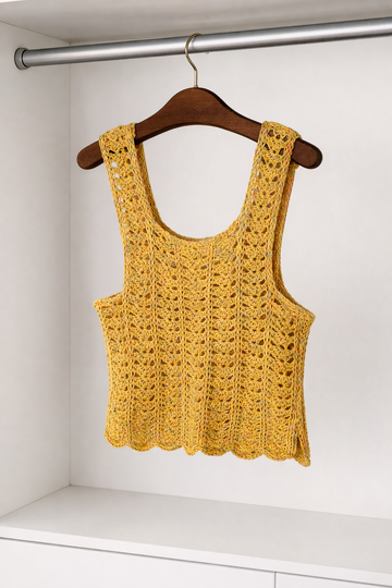 Tunisian Crochet Tank Top in Shell Pattern - Intermediate