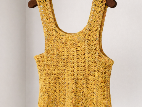 Tunisian Crochet Tank Top in Shell Pattern - Intermediate