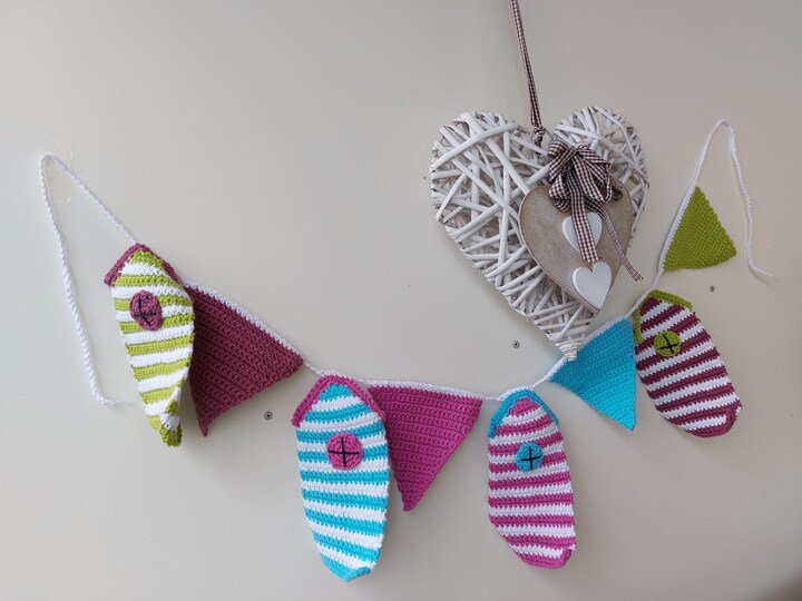 Sommergirlande Wimpelgirlande Strandhaus  Wimpelkette für den Sommer