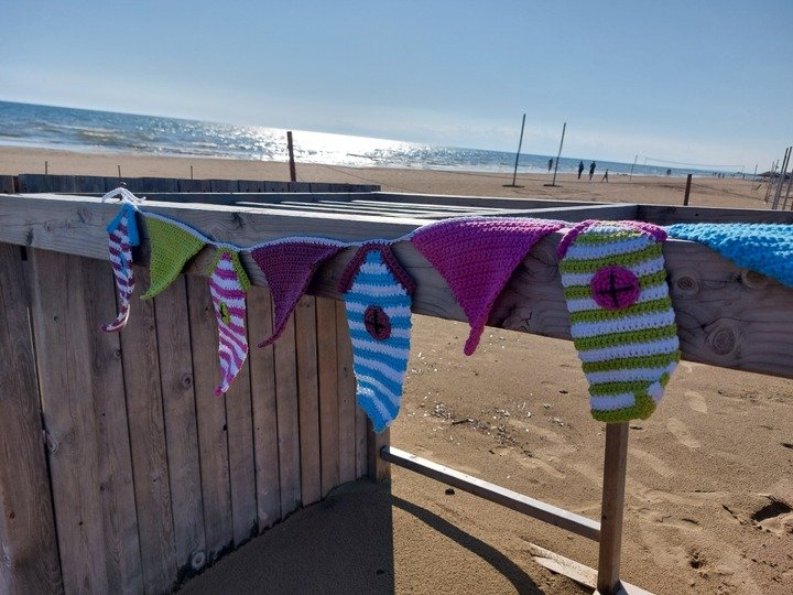 Sommergirlande Wimpelgirlande Strandhaus  Wimpelkette für den Sommer