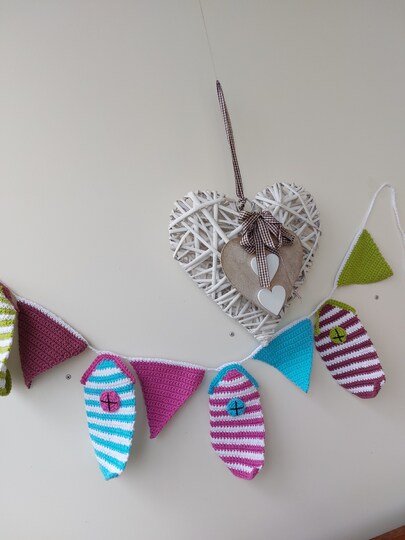 Sommergirlande Wimpelgirlande Strandhaus  Wimpelkette für den Sommer