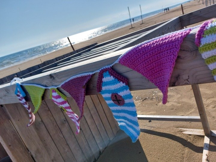 Sommergirlande Wimpelgirlande Strandhaus  Wimpelkette für den Sommer