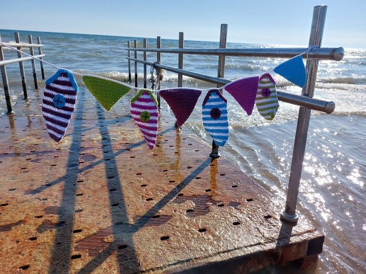 Sommergirlande Wimpelgirlande Strandhaus  Wimpelkette für den Sommer