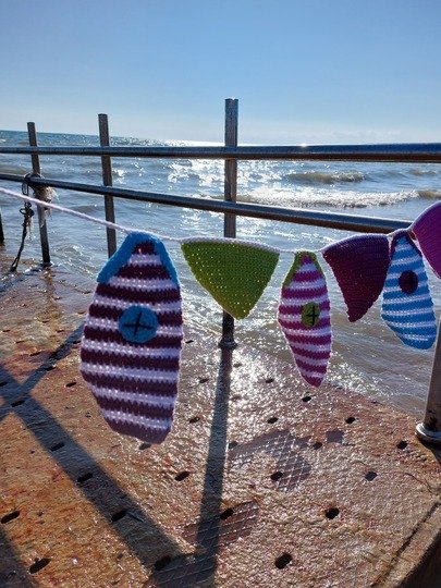 Sommergirlande Wimpelgirlande Strandhaus  Wimpelkette für den Sommer