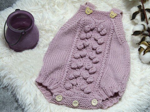 Knitted Romper, sizes 1–18 months No. 014