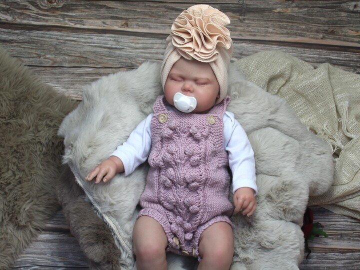 Gestrickter Romper/Body Spielanzug, Größe 1 - 18 Monate No. 014