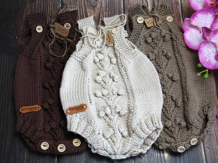 Knitted Romper, sizes 1–18 months No. 014