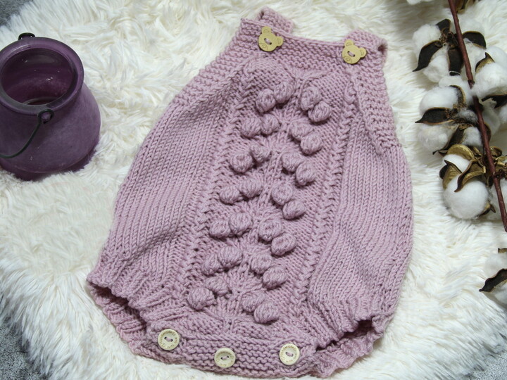 Knitted Romper, sizes 1–18 months No. 014