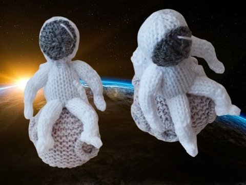 TeaCosyFolk's To the Moon Astronaut Chocolate Orange Cosy Knitting Pattern