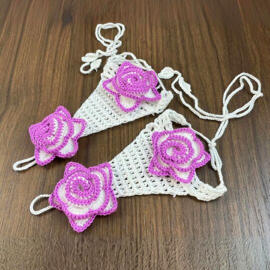 Crochet Rose Barefoot Sandals Pattern PDF – Floral Summer Anklet Tutorial