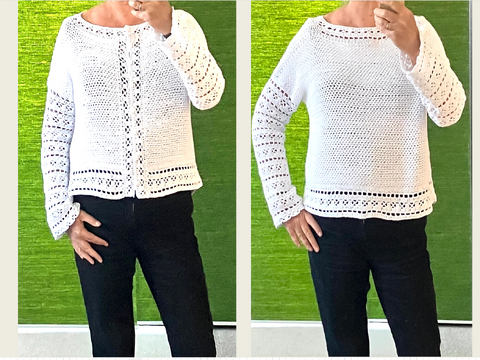 Schlichte Cardigan mit hübschen Borten - Häkelanleitung