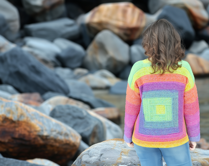 Frauhohmanns Häkelpullover "Quadrato"