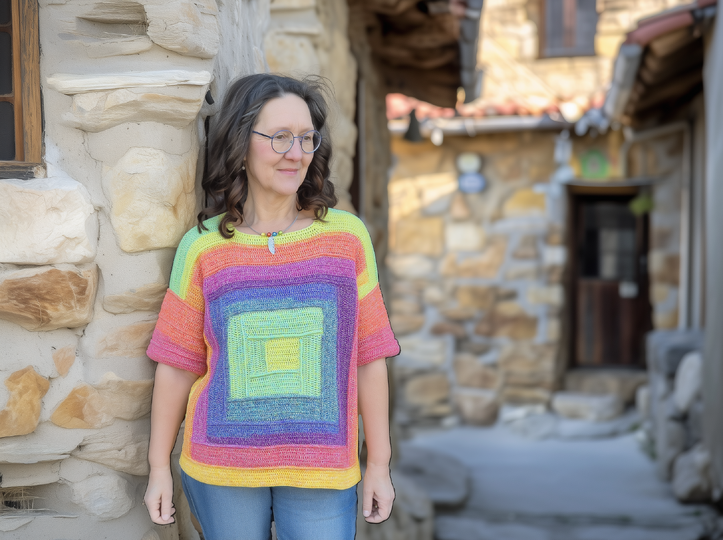 Frauhohmanns Häkelpullover "Quadrato"