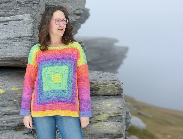 Frauhohmanns Häkelpullover "Quadrato"