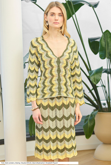 Pulli und Rock im Zackenmuster