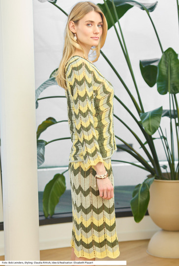 Pulli und Rock im Zackenmuster