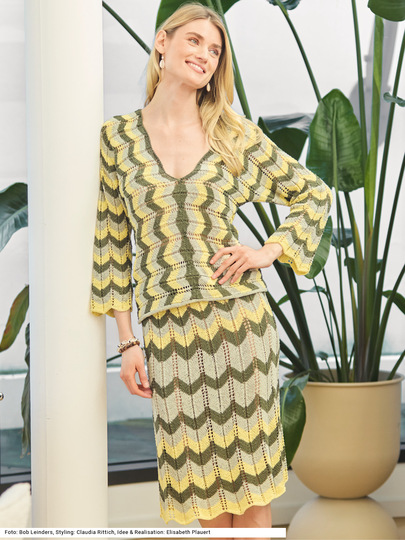 Pulli und Rock im Zackenmuster