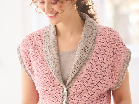 Jacke mit gehäkeltem Kragen