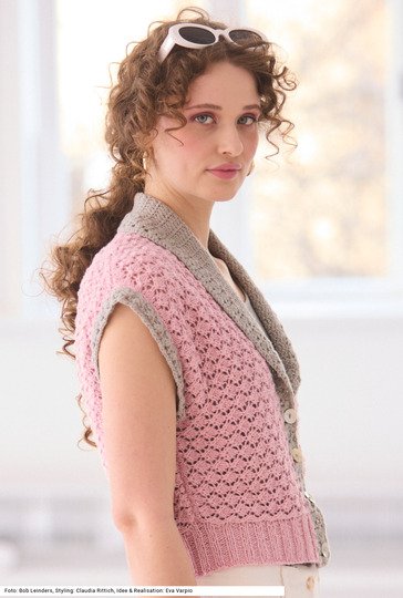 Jacke mit gehäkeltem Kragen