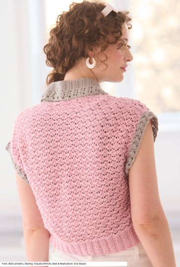 Jacke mit gehäkeltem Kragen