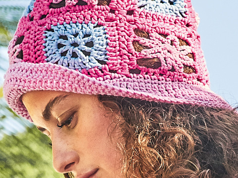 Hut aus Granny-Squares